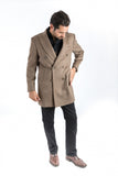 Camel Double Breasted Classic Fit Overcoat