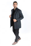 Grey Classic Fit Overcoat