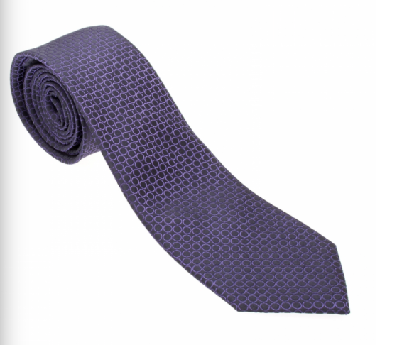 Black and Purple Circle Pattern Geometric Necktie
