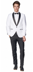 Slim Fit White Tuxedo Jacket GB-SJ-White