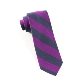 Wool Azalea College Stripe Necktie