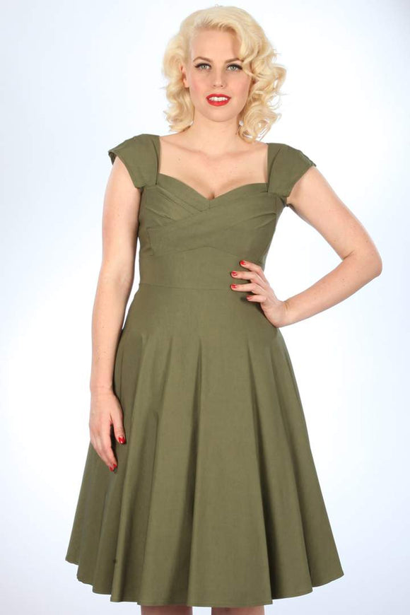 MadStyle MadMen Swing Dress in Olive