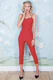 Stop Staring Riley Rockabilly Pantsuit In Red