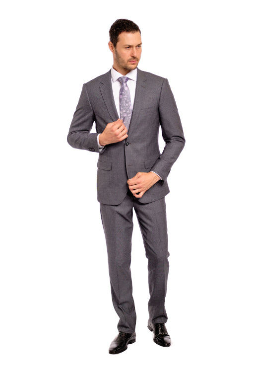 Slim Fit Sharp Grey Nailhead Two Piece Suit GB-300