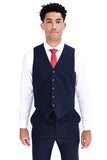 Navy Shadow Windowpane 3 Piece Suit
