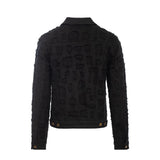 Patchwork Distressed Denim Jacket  - CENTURY PENTHOUSE BLACK