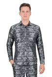 Two Tone Floral Long Sleeve Shirt