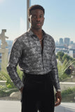 Two Tone Floral Long Sleeve Shirt