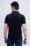 Polka Velvet Polo Shirt