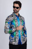 West Dragon Rhinestone Long Sleeve Shirt