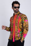 West Dragon Rhinestone Long Sleeve Shirt