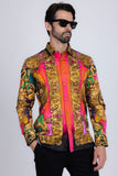 West Dragon Rhinestone Long Sleeve Shirt
