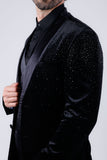 Glitterhod Velvet Rhinestone Suit