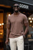 Agra V-Neck Solid T-Shirt