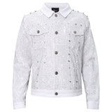 Pure Style WHITE/SILVER Men's Denim Jacket