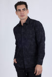 Hedged Embroidered Long Sleeve Shirt