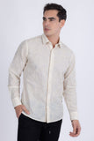Hedged Embroidered Long Sleeve Shirt