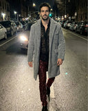 Teddy Comfort Long Coat + Daily Dose + Pure Style Pants  GREY/BLACK/RED