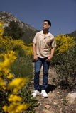 Cuban Collar Embroidered See-Through Short Sleeve Shirt