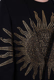 Lucent Rhinestone Sun Rays Collarless Blazer