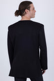Lucent Rhinestone Sun Rays Collarless Blazer
