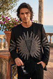Lucent Rhinestone Sun Rays Collarless Blazer