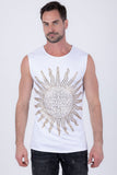 Lucent Rhinestone Sleeveless T-Shirt