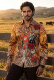 Charros Western Floral Rose Long Sleeve Shirt
