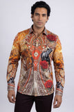 Charros Western Floral Rose Long Sleeve Shirt