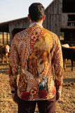 Charros Western Floral Rose Long Sleeve Shirt