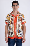 Regal Rhinestone Short Sleeve Shirt