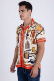 Regal Rhinestone Short Sleeve Shirt