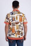 Regal Rhinestone Short Sleeve Shirt