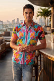 Cocktails Rhinestone Short Sleeve Shirt