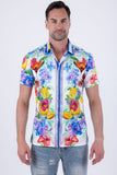 Cocktails Rhinestone Short Sleeve Shirt