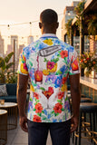 Cocktails Rhinestone Short Sleeve Shirt