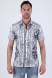 Fleur-de-lis Rhinestone Short Sleeve Shirt