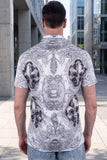 Fleur-de-lis Rhinestone Short Sleeve Shirt