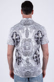 Fleur-de-lis Rhinestone Short Sleeve Shirt