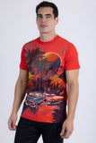 Miami Classic Cars Rhinestone Crew Neck T-Shirt