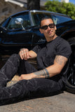 Manacles Rhinestone Regular Fit Crew Neck T-Shirt