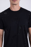 Manacles Rhinestone Regular Fit Crew Neck T-Shirt