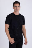Manacles Rhinestone Regular Fit Crew Neck T-Shirt
