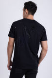 Manacles Rhinestone Regular Fit Crew Neck T-Shirt