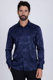 Greek Key Jacquard Long Sleeve Shirt