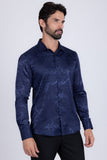 Greek Key Jacquard Long Sleeve Shirt