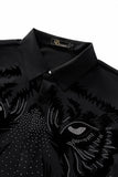 Tigers Wrath Rhinestn Btn LS Shirt BLACK/SILVER