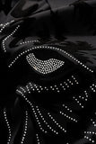 Tigers Wrath Rhinestn Btn LS Shirt BLACK/SILVER