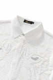 Tigers Wrath Rhinestn Btn LS Shirt WHITE
