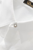 Tigers Wrath Rhinestn Btn LS Shirt WHITE